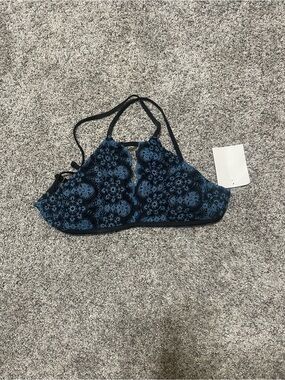 Blue Floral Lace Bralette